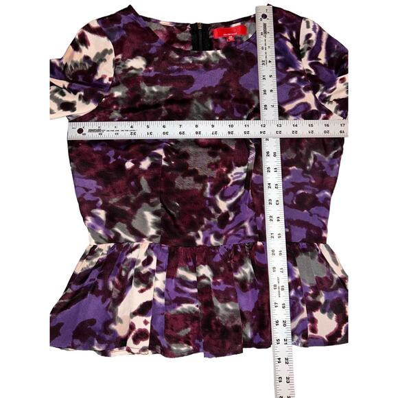 RED‎ Saks Fifth Avenue XS Shirt. Purple Splash Print Top. Retail 119.99 - Picture 7 of 9